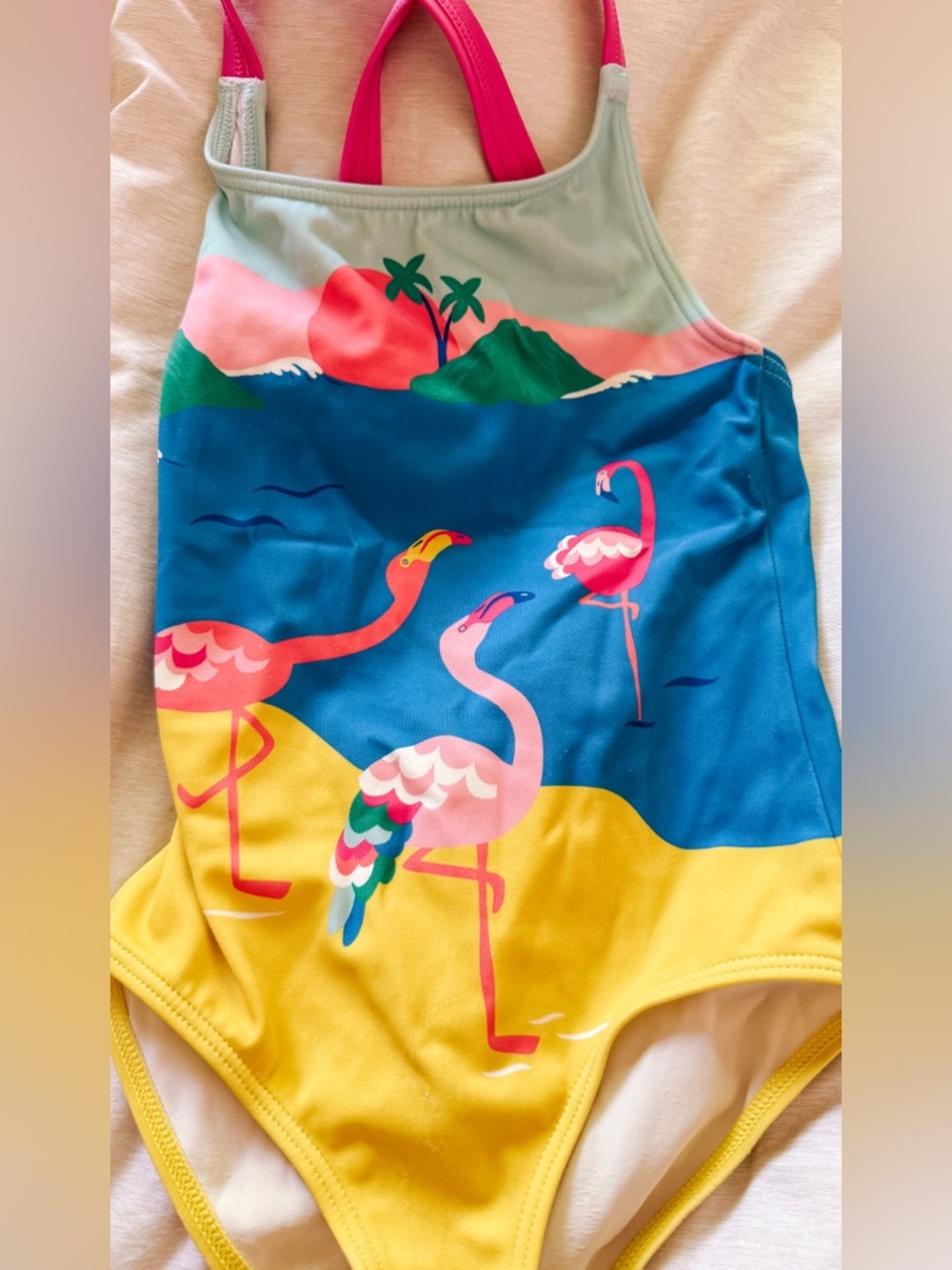 Boden Flamingo Beach One-Piece Swimsuit in Bright Multicolor
